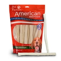 Pet Factory American Beefhide 10" Thin Rolls Dog Chew Treats - Natural Flavor, 35 Count/1 Pack
