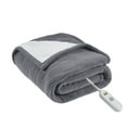 thumbnail image 2 of Serta Fleece to Sherpa Heated Throw, 50x60 inch, Dark Grey, 2 of 8