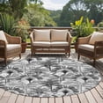 thumbnail image 4 of Round Rugs 6Ft, Grey Tropical Leaves Round Area Rug Washable Indoor Throw Carpet, Summer Palm Trees Botanical Soft Non Slip Circle Rug for Office Cabinet Home Decor Aesthetic, 4 of 8