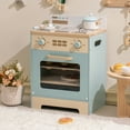 thumbnail image 5 of Robud Wooden Cooking Set - Pretend Play Toy Oven Kitchen Kit with Pizza and Cupcakes for Kids Age 3+, Blue, 5 of 9