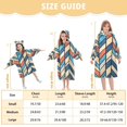 thumbnail image 4 of FORMRS Wearable Blanket Hoodie with Sleeves for Kids Cozy Flannel Sweatshirt, Blue Geometric, 4 of 7