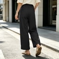thumbnail image 5 of Zpanxa Wide Leg Sweatpants Women Elastic Drawstring Waist Loose Fit Solid Color Casual Lounge Athletic Trousers, 5 of 5