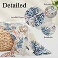 thumbnail image 3 of Blue Coastal Throw Pillow Covers, Summer Beach Coral Shell Starfish Vintage Soft Breathable Pillow Cases with Invisible Zipper for Sleeping, Toddler Pillowcases for Couch Bed Sofa Chair 12x20 Inches, 3 of 9