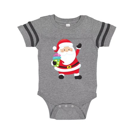 

Inktastic Santa Claus Smiling Santa Santa With Presents Gift Baby Boy or Baby Girl Bodysuit