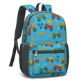thumbnail image 2 of Monster Cartoon Truck Blue Pattern 17" School Backpacks for Teens,Waterproof Oxford Fabric,S-Shape Padded Straps for School,Travel,Hiking,Camping, 2 of 6
