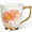 White,Cosmos and Anemone Flower, variant on 15oz Ceramic Coffee Mug with Gold Handle - Vintage Orange Persian Daisy Flower Porcelain Tea Cup - Lead-Free Dishwasher Safe Birthday Gift - White & Orange
