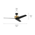 thumbnail image 4 of 330130NBR Kichler Lighting Almere - 3 Blade Ceiling Fan In Modern Style-12.8 Inches Tall and 56 Inches Wide-Brushed Natural Brass Finish-Satin Black, 4 of 7