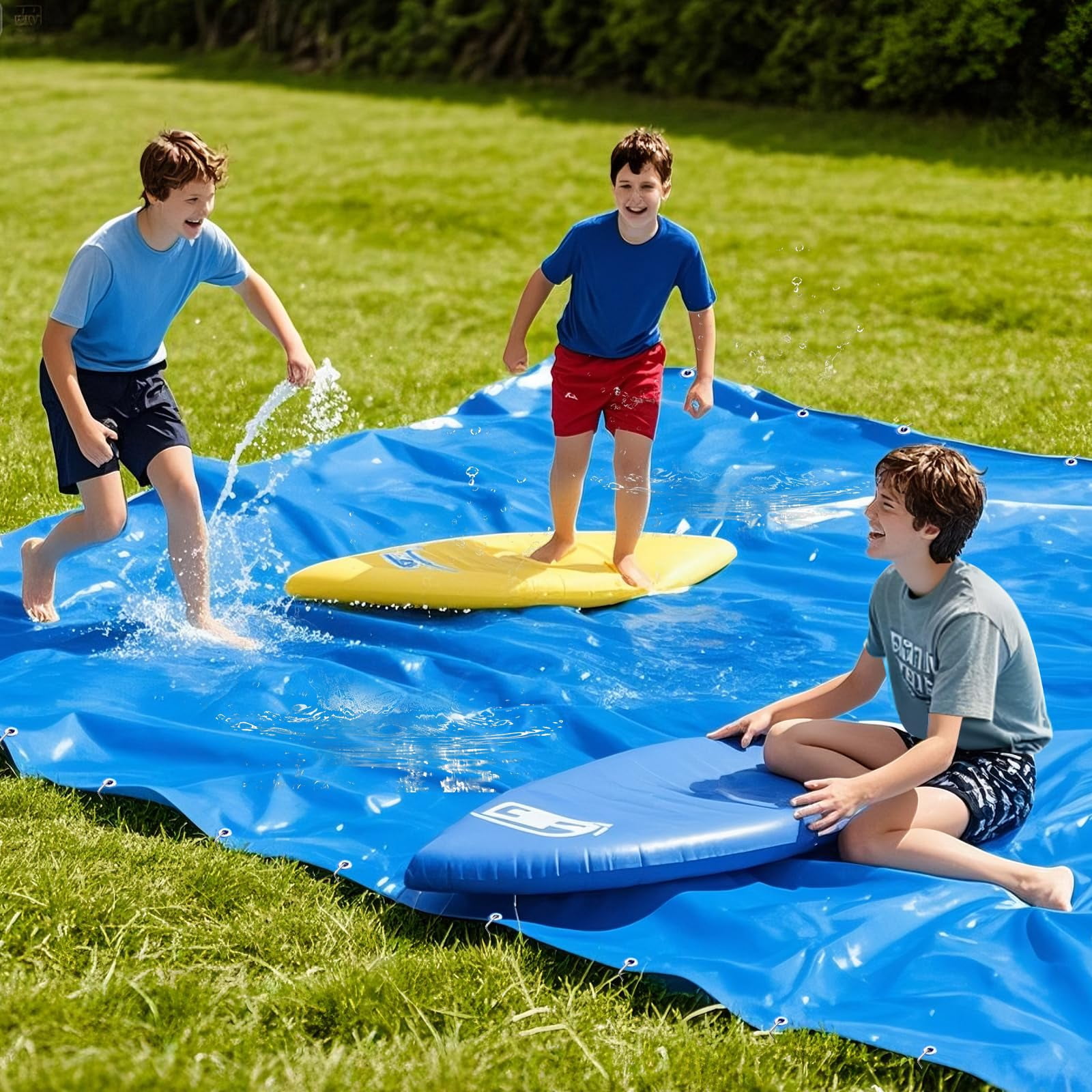Lawn Water Slide 32.8ft x 9.8ft Heavy Duty Outdoor Summer Fun