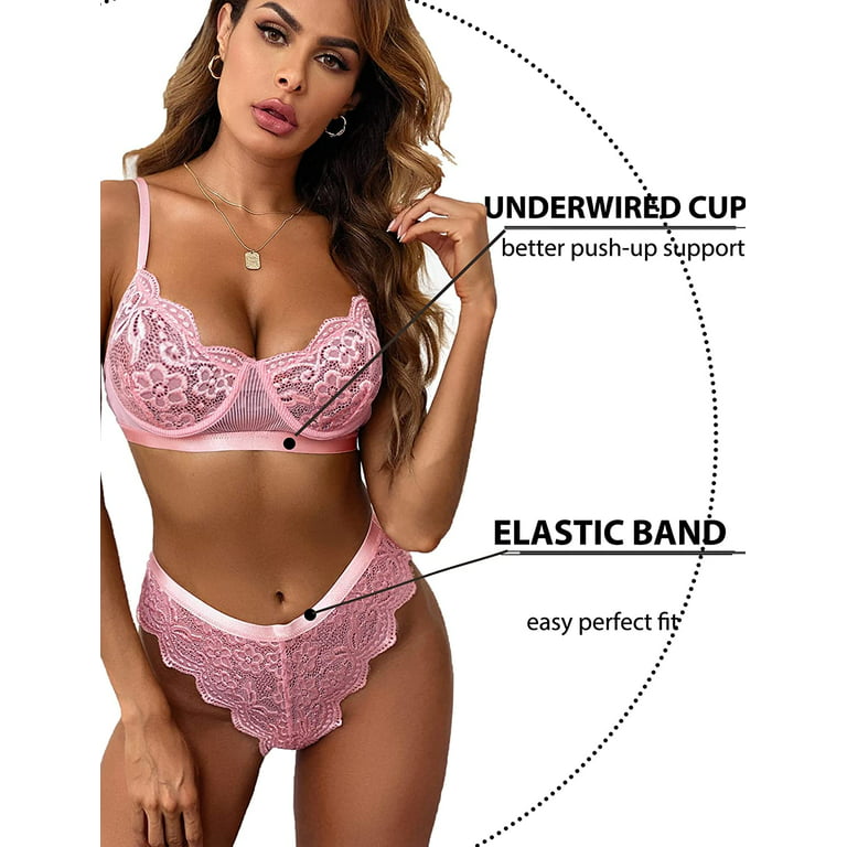 Women Lingerie Sexy Sets With Underwire Lace Bra And Panty Set Push Up Two  Piece Lingerie