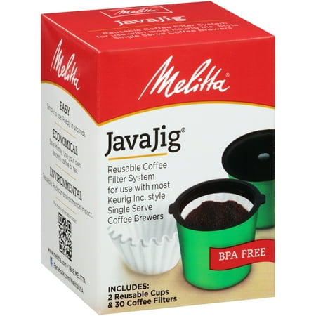 Melitta JavaJig K-Cups for Keurig K-Cup Brewers Reusable Coffee Filter System, Uses Melitta Paper Coffee