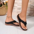 thumbnail image 4 of DAFEI Women's Flip Flops Stylish Woven Decorative Cork Sole Flat Sandals, 4 of 7