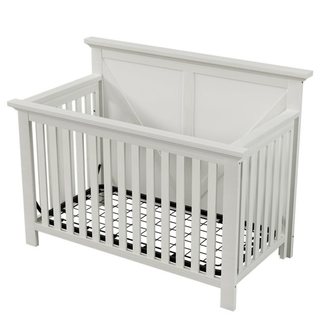 Paproos Cribs for Baby, 4in1 Solid Wood Convertible Baby Crib, Non