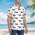 thumbnail image 5 of Balery Dachshund Dog Puppy Print Men's Hawaiian Shirts Short Sleeve Beach Shirt Relaxed Fit Vacation Button Down Shirts-Large, 5 of 9