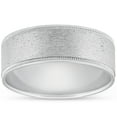 thumbnail image 1 of Platinum 8mm Brushed Comfort Fit Ring Mens Wedding Band, 1 of 2