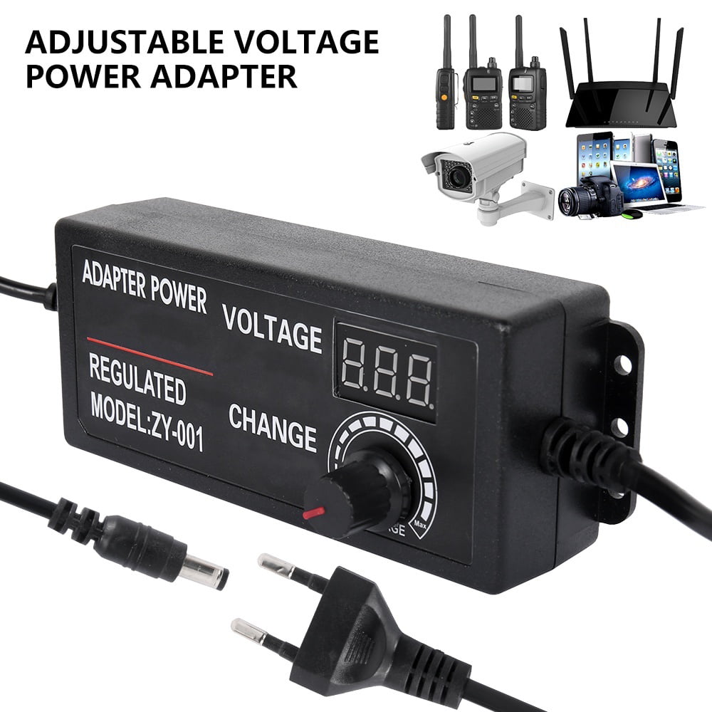 DC 3-12V 5A Speed Control Volt AC DC Adjustable Power Adapter Supply Display 