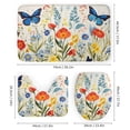 thumbnail image 3 of Watercolor Wildflowers 4 Piece Shower Curtain Sets, with Non-Slip Rugs, Toilet Lid Cover And Bath Mat, for Bathroom Decor Set, 3 of 8