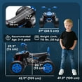 thumbnail image 3 of Qaba Voiture Électrique 24 V à 2 Places pour Enfants avec Roues à Suspension, Bleu, 3 of 10