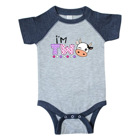 

Inktastic I m 2 Cute Cow and Polka Dots Gift Baby Boy or Baby Girl Bodysuit