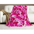 thumbnail image 3 of Pink Camo Decor Design Soft Throw Blanket,Vivid Military Camouflage Flannel Blanket Gifts for Kids Boys Girls Men Women Camping Traveling Couch Bed 50" X 60", 3 of 6