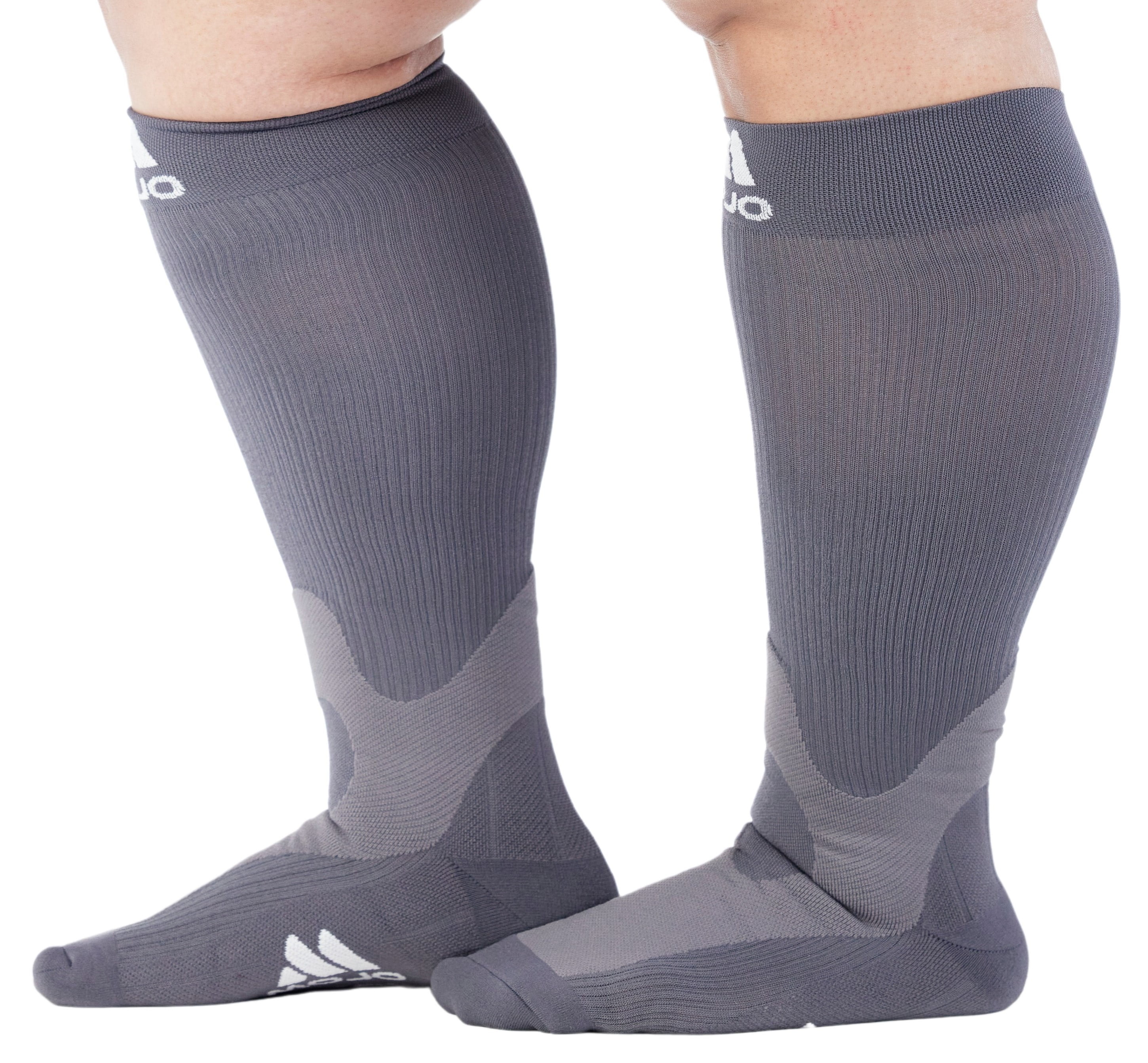 Mojo Compression Socks Women's Men's Plus Size Breathable, Grey