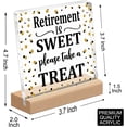thumbnail image 2 of Happy Retirement Gifts,Retirement Gifts for Boss Teacher Colleagues Nurses Doctor Mom Leader,Retirement is Sweet Acrylic Desk Plaque Sign with Wooden Stand for Home Office Shelf Table Decor, 2 of 8