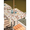 thumbnail image 2 of Outdoor Tablecloth with Umbrella Hole for Patio/Picnic/Party/Camping, Orange Yellow Botanical Waterproof Table Cloth Square Cover Washable, Rustic Country Spring Floral Summer Leaf (54"x 54"), 2 of 8