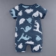 thumbnail image 4 of WIBACKER 3M-3T Newborn Baby Boy 2 Way Zipper Romper Summer Short Sleeve Dinosaur Jumpsuit for Infant Toddler, 4 of 9