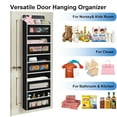 thumbnail image 6 of 5-Tier Over The Door Organizer, Hanging Organizer Closet with 10 Side Mesh Pockets, 44 lbs Load Capacity, Hanging Storage Closet Behind Door Organizer for Bathroom, Bedroom, Nursery, Kitchen, Black, 6 of 7