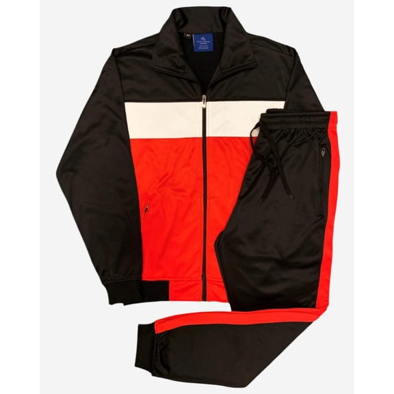 Men's Tracksuit Coral Blocks Jogger Track Jacket & Trackpants Outfit