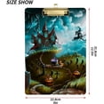 thumbnail image 3 of FMSHPON Halloween Mystery Witch Graveyard Castle Clipboard Hardboard Wood Nursing Clip Board and Pull for Standard A4 Letter 13x9 inches, 3 of 5