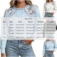 thumbnail image 3 of Edvintorg Sweaters for Women Crew Neck Casual Acrylic Knit Sweater Long Sleeve Lace Pullover Top Fashion Clothing White S, 3 of 6