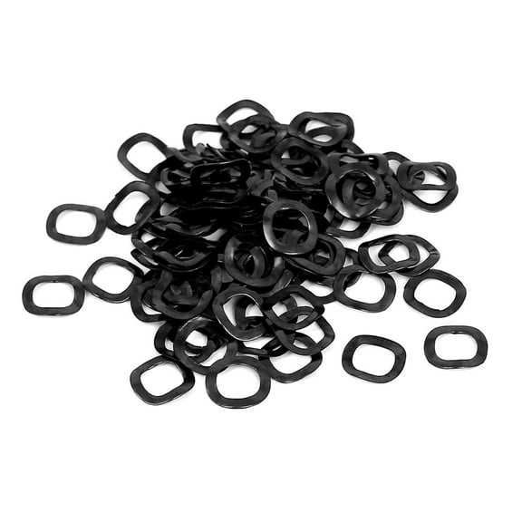 100Pcs Black Metal Wavy Wave Crinkle Spring Washers 8mm x 13mm x 0.3mm