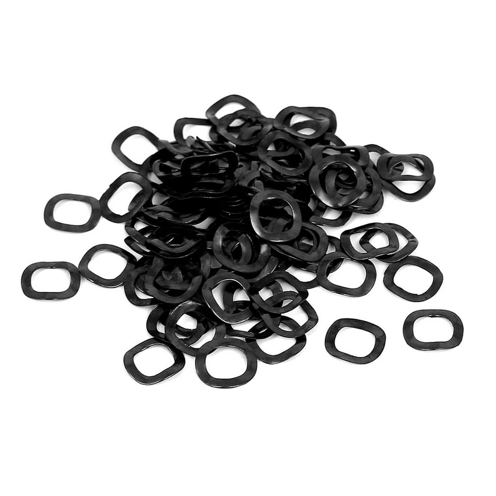 100pcs Black Metal Wavy Wave Crinkle Spring Washers 8mm x 13mm x 0.3mm