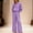 03 Purple, variant on YueHuiYing Women‘s Solid Color V-neck Pants Set Casual Home Two-piece Set Long Sleeved V-neck Pajamas Set