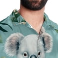 thumbnail image 5 of Koala Men's Short Sleeve Casual Printed Button Down Beach Shirts Hawaiian Style Unisex Summer Shirt, 5 of 6