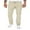 Beige, variant on qolati Mens Linen Cargo Pants Casual Elastic Waist Drawstring Straight Trousers Classic Fit Solid Jogger Sweatpants with Pockets