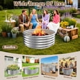 thumbnail image 3 of Diameter Camp Fire Ring Pit, Large Round Galvanized Steel Fire Pit, Heavy Duty Steel Fire Pit for Backyard, Camping, Bonfire, 3 of 13