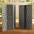 thumbnail image 6 of Oriental Furniture 6 ft. Tall Ebony Damask Canvas Room Divider - 3 Panel, 6 of 7