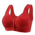 thumbnail image 4 of Meichang 6 Pack Daisy Bras for Older Women Large Bust Front Snap Bralettes Wireless Push Up Everyday Bras Wirefree Comfortable Breathable Plus Size Bralettes, 4 of 5