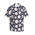 thumbnail image 2 of Daiia Cute Basebal Hawaiian Shirt for Men Gentle Cotton Regular Short Sleeve Casual-Small, 2 of 9