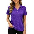 thumbnail image 3 of Women's Polos Golf Shirts Short Sleeve UPF 50+ Collared Shirt Quick Dry Tennis Work Athletic Buttoned -Linen Tops, 3 of 8