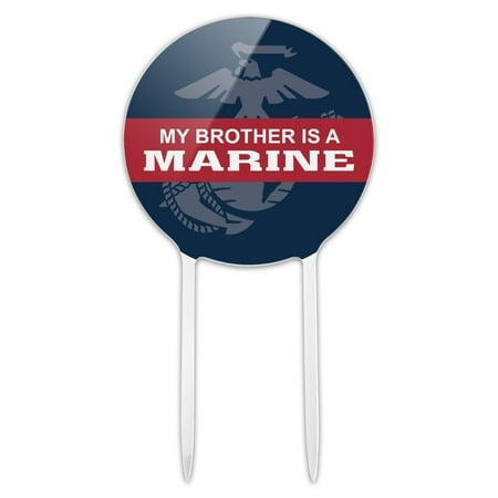 Acrylic My Brother is a Marine USMC Officially Licensed Cake Topper Party Decoration for Wedding Anniversary Birthday (Best Birthday Cake For Brother)