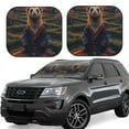 thumbnail image 6 of Kdxio Garden Meditating Weasel Print 2-Piece Sun Shade Front Windshield - Foldable Car Front Window Sunshades for Most Sedans SUV Truck, 6 of 6