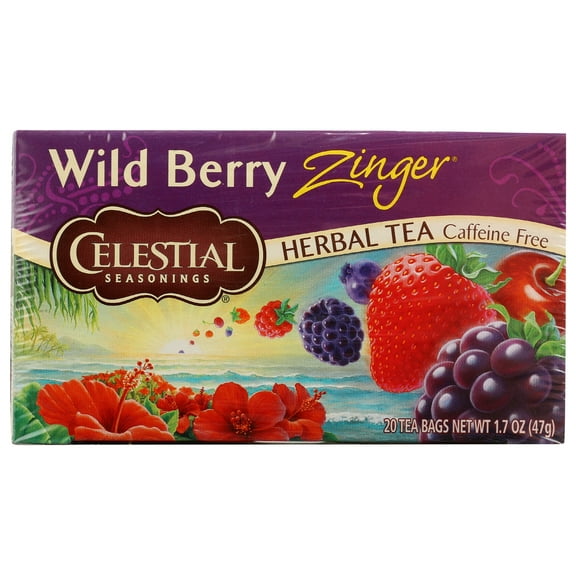 Pack of 6, Celestial Seasonings Wild Berry Zinger Herbal Tea, 20 bg - 1.6 oz