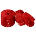 thumbnail image 1 of Unique Bargains 3/8', 1', 2' Velvet Ribbons Set, 3 Roll Total 6.6 Yard Craft Ribbon, Red, 1 of 5