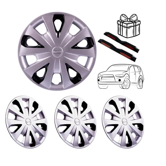 Tapones Polveras Llanta Rin 15 OWC Nissan Tipo Versa Bitono gris