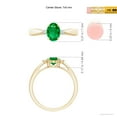 thumbnail image 4 of ANGARA Natural Tapered Shank Emerald Solitaire Ring with Diamond Accents in 14K Yellow Gold for Women (Size-7x5mm) | May Birthstone, Anniversary, Jewelry Gift for Women | Natural Emerald Ring, 4 of 8