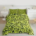 thumbnail image 2 of jejeloiu Cartoon Leopard Pattern Bedding Comforter Set,Wild Cheetah Animal Twin Comforter Sets,Black Yellow Bedding Set For Girl Kids,Luxury Bedroom Decor Reversible,2pcs, 2 of 8