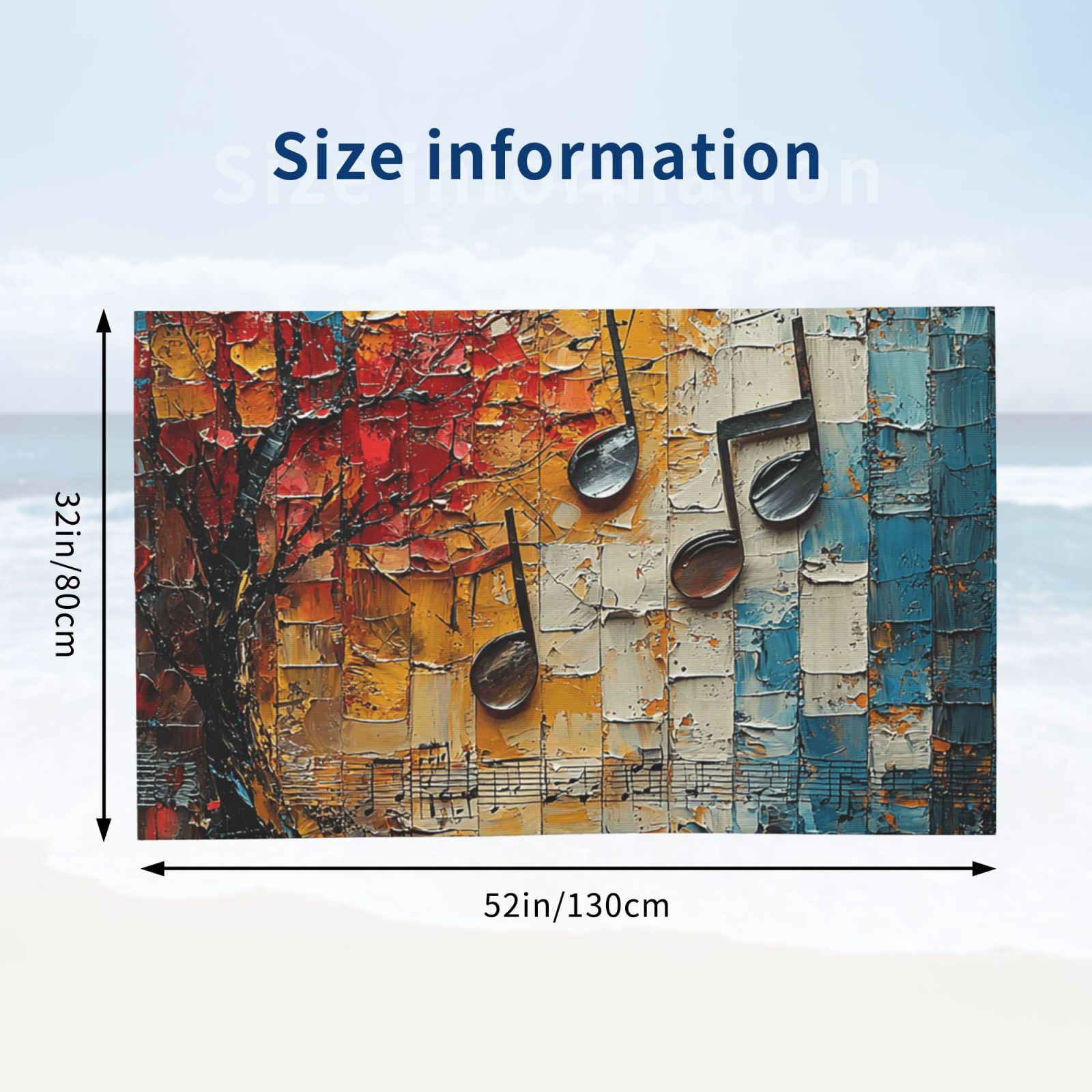 Musical Notes Music Beach Bath Towel Gym Spa Shower Towels Pool Soft 32" X 52" for Men Women