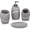 Gray, variant on L'ARL GMVOI Bathroom Accessories Set,4 Pieces Marble Bathroom Vanity Countertop Accessory Set with Bathroom Toothbrush Holder Set,Soap Dispenser,Tumbler,Soap Dish for Bathroom Home Decor